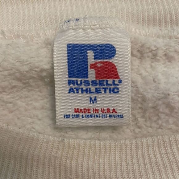 Russell Athletic Vintage 90s White Sweatshirt Adult Medium Made in USA - Picture 2 of 11